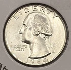 Uncirculated 1964-D Denver Mint Silver Washington Quarter