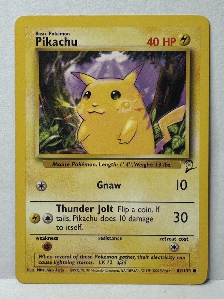 Pokémon Pikachu Pokémon TCG Base Set 2 Individual Collectible Card