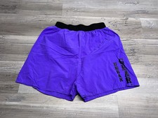 Vintage 80s Neon Purple Nylon Summer Beach Shorts Urban Gear Made in USA Size M