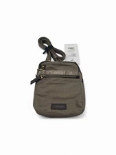 Travelon Anti-Theft Courier Small N/S Slim Crossbody, Cotton, Zipper, RFID, Gray