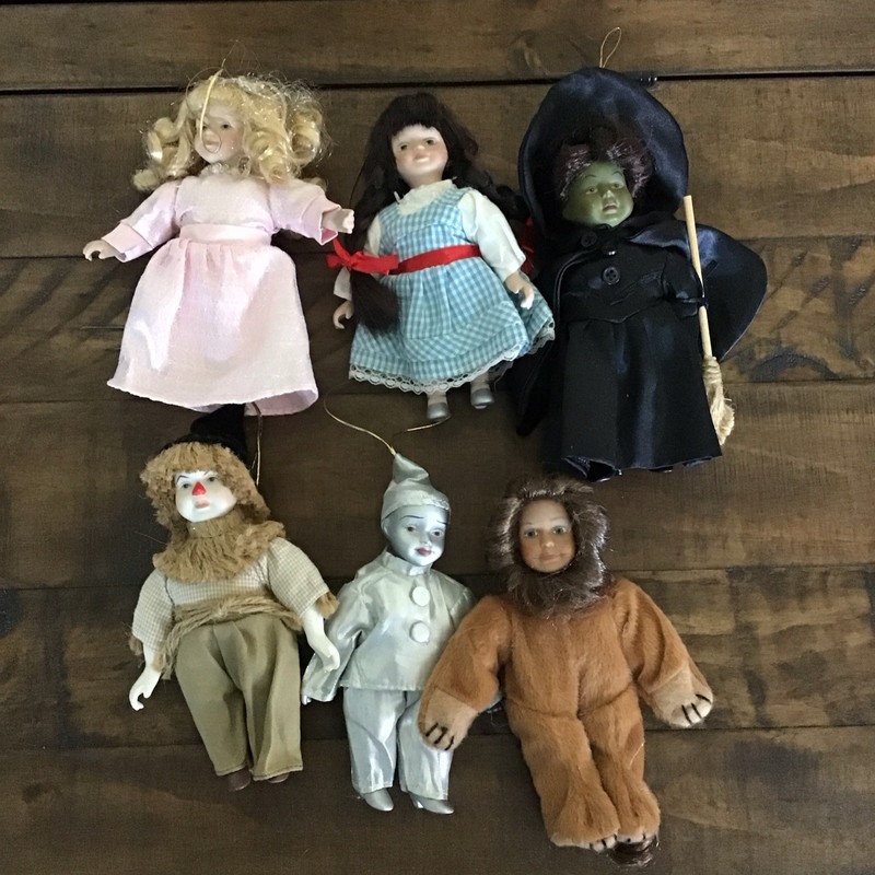 Vintage Wizard Of Oz Porcelain Ornaments Set Of 6 EUC (A)