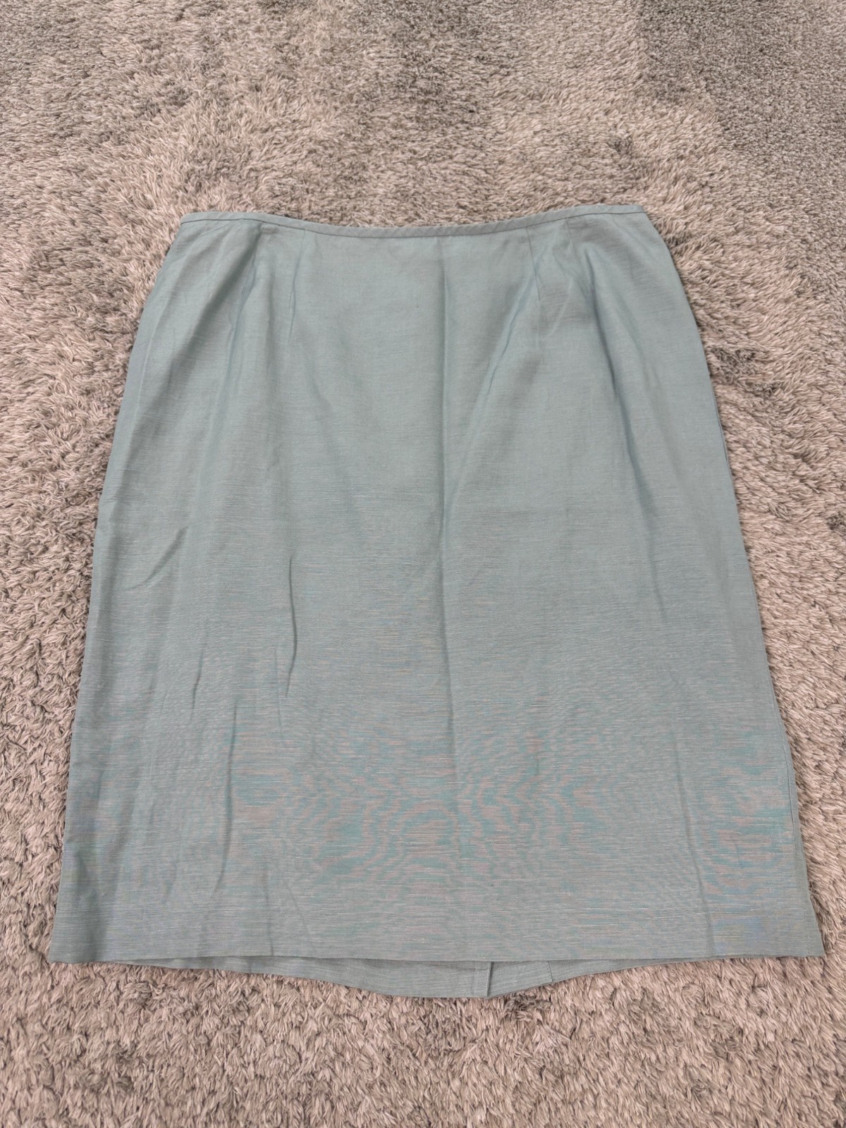Preston & York Skirt Women 18 Mint Green Silk Linen Blend Midi Career Pencil