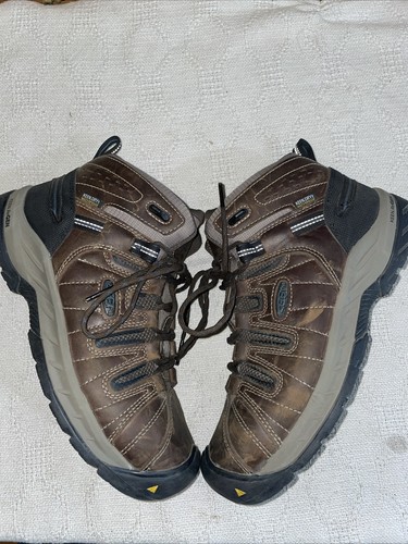Keen Herren Wanderschuhe Größe 9,5 D braun Leder wasserdicht Sicherheit Zehen Arbeitskleidung