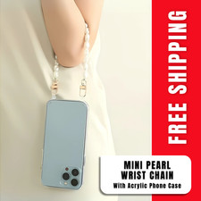 Fashion Pearl Strap Clear iPhone Case 16 15 14 Pro Max Women Girls Shockproof