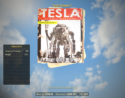 FALLOUT 76 PC x500 TESLA SCIENCE 7 MAGAZINE  [+100 ENERGY GUN CRIT DAMAGE] TS7