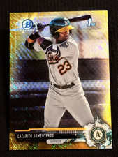 2017 Bowman Chrome 1st GOLD SHIMMER REFRACTOR ROOKIE Lazarito Armenteros 42/50