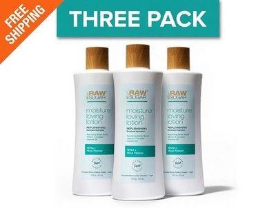 Raw Sugar Moisture Loving Lotion Shea+Rice Flower 16 fl oz 3 PACK