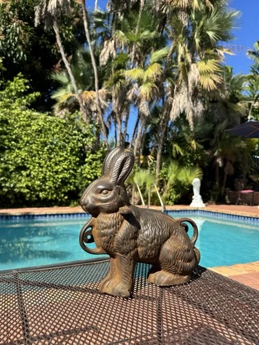 Antique Easter Bunny Rabbit Griswold Two Piece Cast Iron Cake Mold -#862