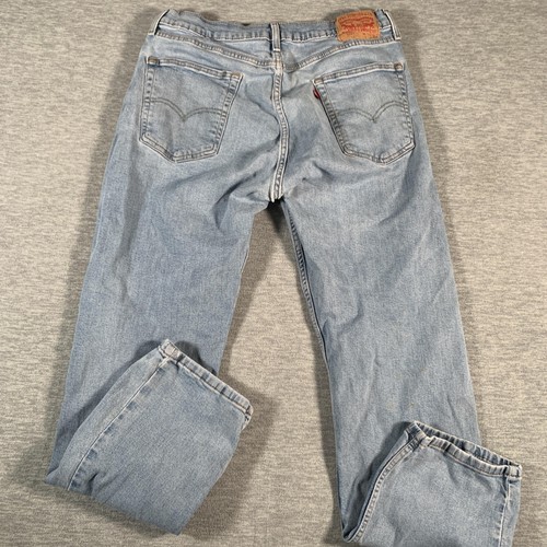 Jeans Levis 505 uomo 34x32 blu denim gamba dritta senza acqua usura invecchiata - Foto 11 di 15