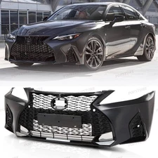 Front Bumper Cover &Grill Fog Lamps Assembly Kit For 2014-2016 Lexus IS250 IS350