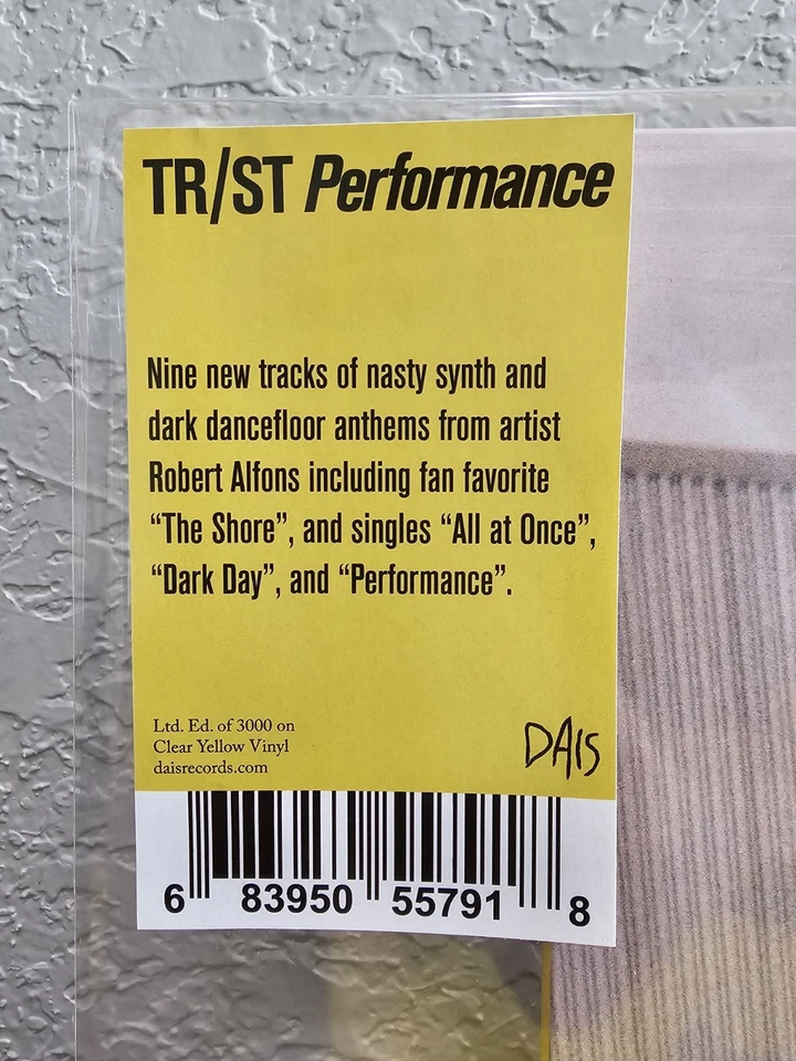 TR/ST ROBERT ALFONS - PERFORMANCE SIGNED Vinyl LP Indie Clear Yellow BRAND NEW! - Image 4 of 4