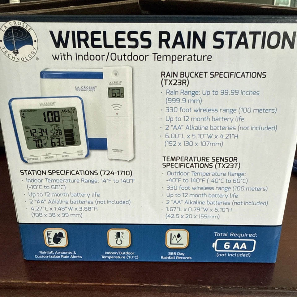 724-1710 La Crosse Technology Wireless Rain Gauge - New In Box - Image 3 of 4