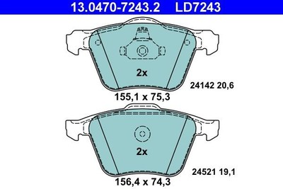 Bremsbelag Satz Bremsscheibe Scheibenbremse für Ford Galaxy II S-Max Volvo S60