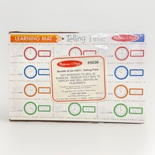NEW 6 Melissa  Doug Telling Time Reusable Learning Mats 5036 SET
