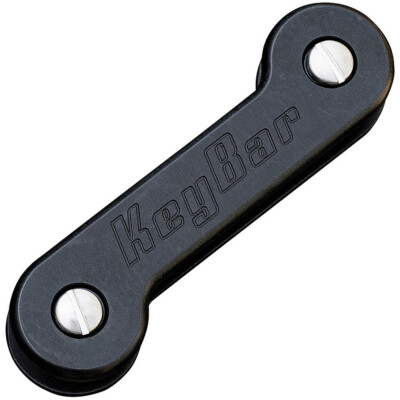 KeyBar Schlüsselorganizer aus schwarzem Aluminium, bis zu 12 Schlüssel, mit Clip