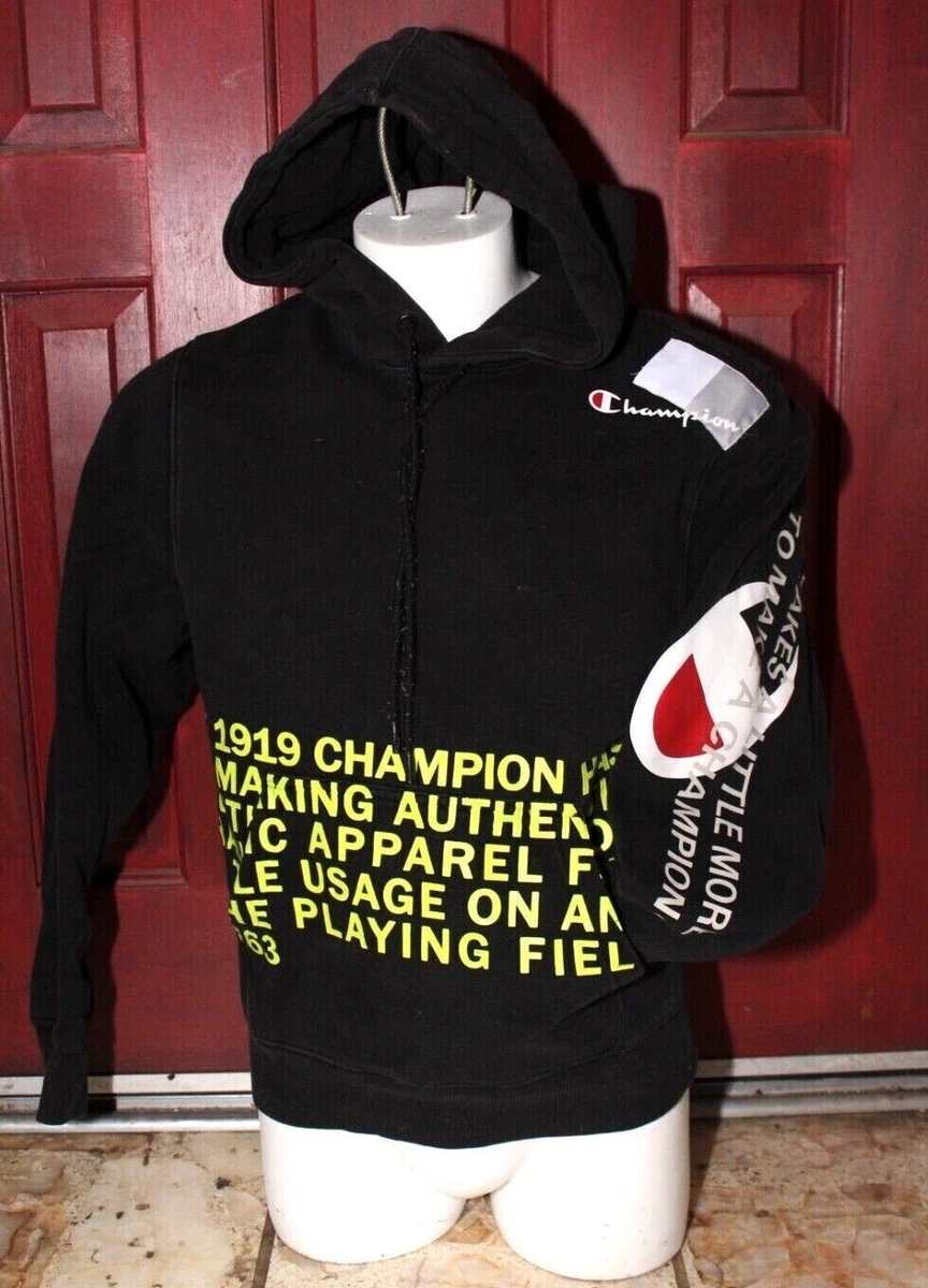 Champion Sweatshirt Hoodie Behind The Label Black Super Fleece 2.0 SZ SMALL  | eBay