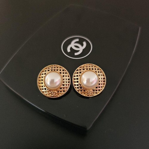 Chanel Vintage Parts Button round White Gold 2 pieces Set Free shipping - Picture 4 of 4