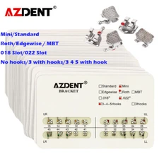 50X AZDENT Dental Orthodontic Brackets Mini Standard Roth Edgewise MBT 018 022