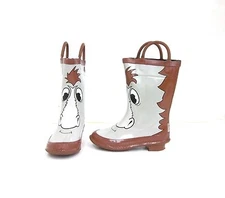 Storm Chief 63019 Waterproof Toddler Horse Rubber Rain Boots Tan/Brown