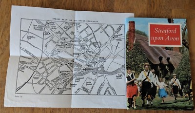 Vintage Stratford Upon Avon Color Guide Book with Map From 1972 - Shakespeare!