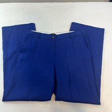 NEW Talbots Windsor Dress Pants Women  s 14 Blue 100 Linen Capsule Workwear NWT