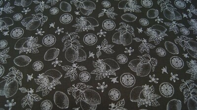 Patchworkstoff Timeless Treasures Fabrics Fruit  C8022  50x110cm Zironen schwarz