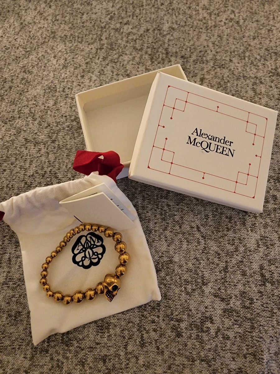Alexander McQueen Skull Bracelet Gold Tone | eBay