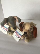 NWT Disney Store Lady and the Tramp 8  mini bean bag plush stuffed animals set