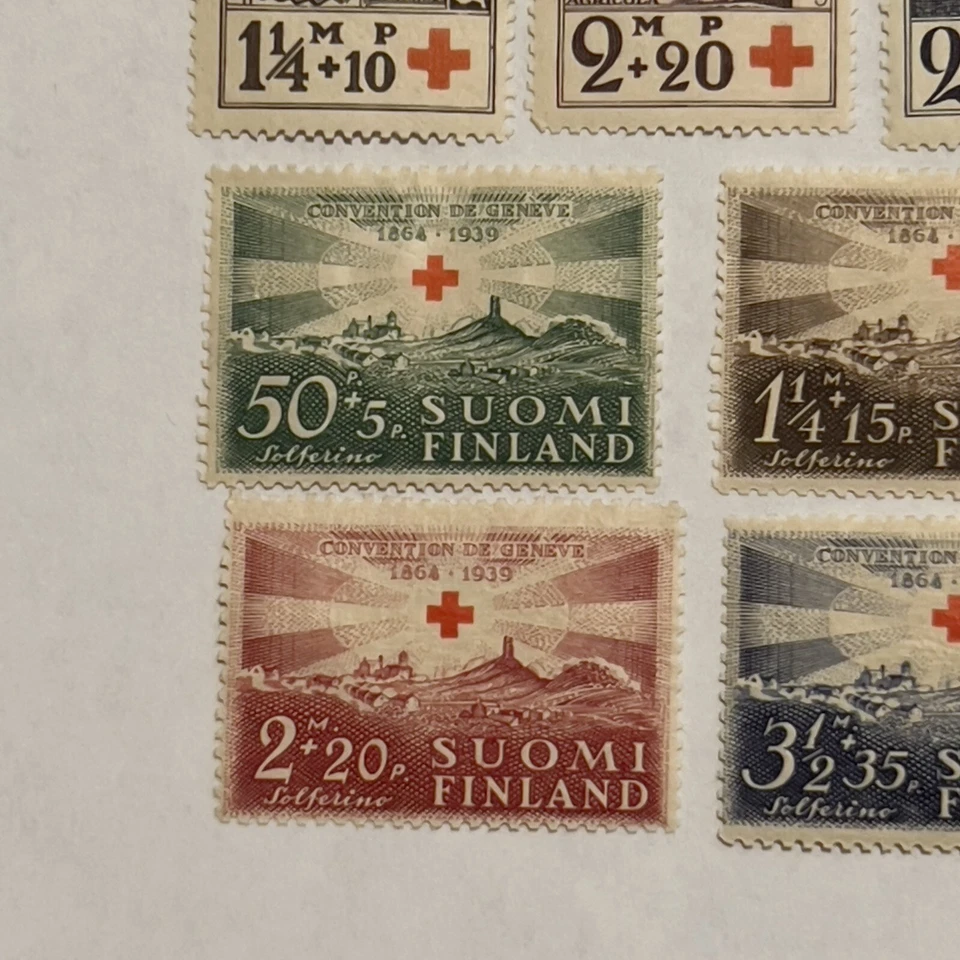 1931 1933 1939 FINLAND MNH MH RED CROSS STAMPS SHORT SETS B5-7, B12-B14, B35-38 - Image 4 of 4