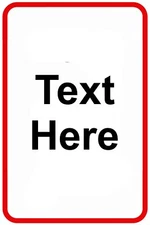 Custom Text Logo Personalized Sign Aluminum Metal 8"x12" Red Blue Green Black