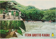 Fern Grotto Kauai Wailua River Boat Cruise Hawaii Vintage Postcard Unposted