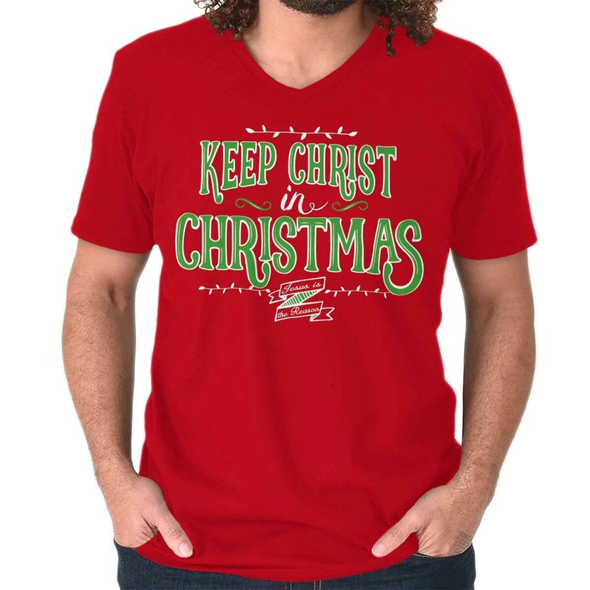 v neck christmas t shirt