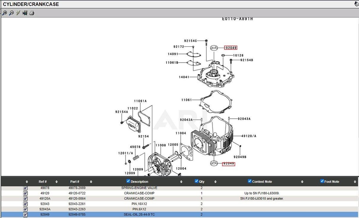 MARIページ Kawasaki Motorcycle 2018 OEM Parts Diagram for Starter Motor