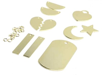 Cousin DIY Stamp & Go Metal Stamping Charm Blank Assortment Gold New
