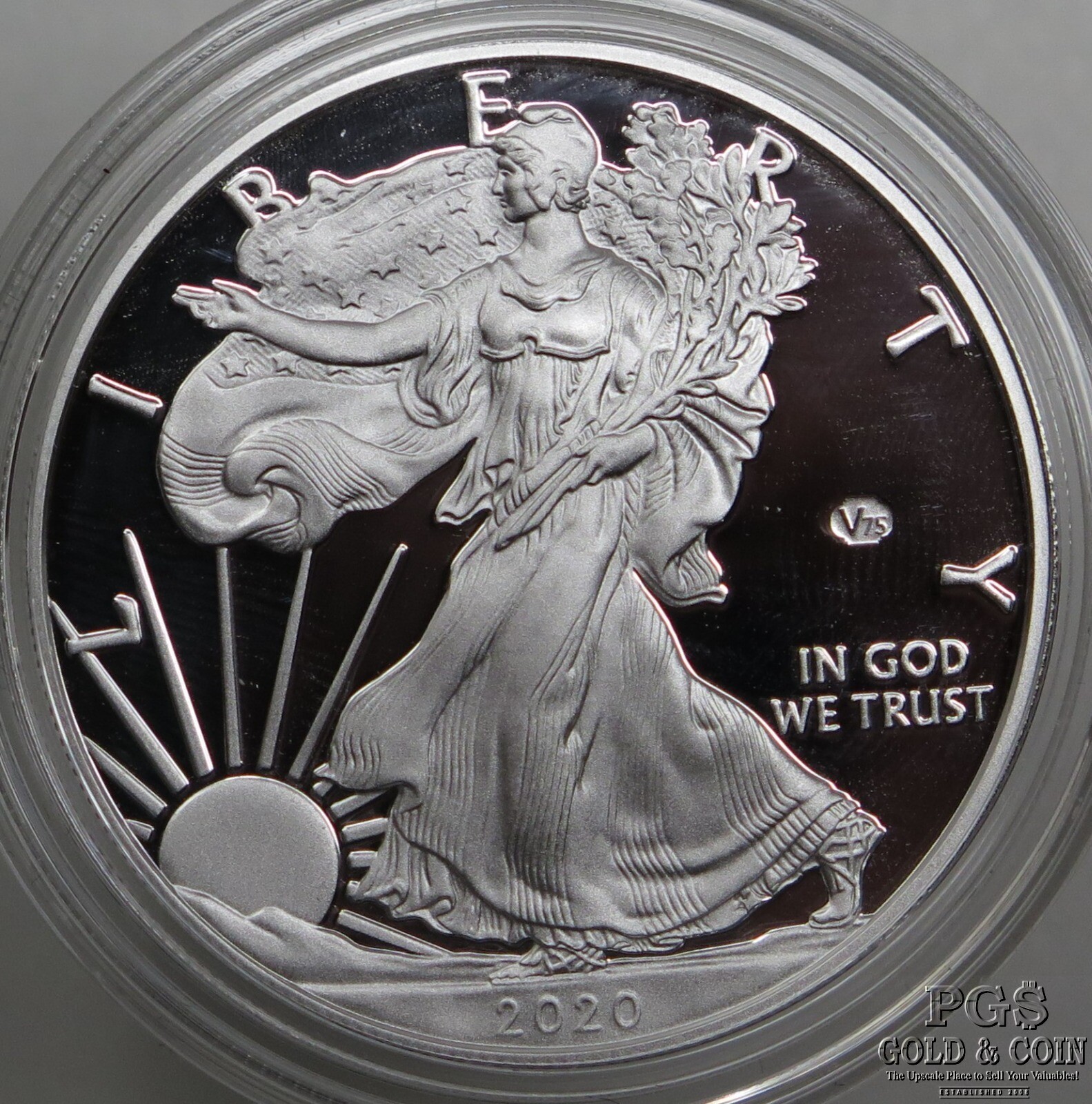 2020 WWII 75th Anniversary Proof American Silver Eagle V75 Privy 27355