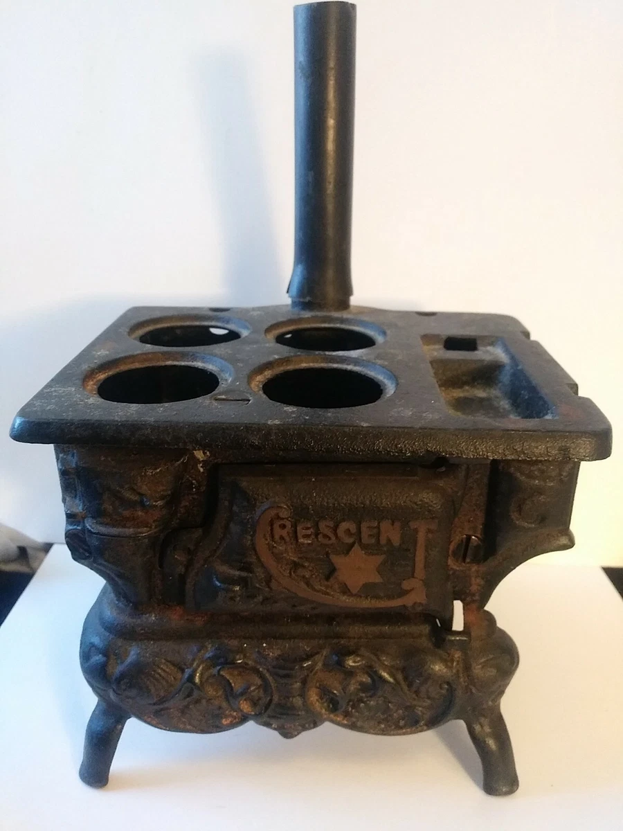Vintage Small Mini CRESENT Brand Wood Burning Replica Cast Iron Stove Toy  Doll | eBay