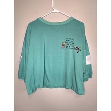 Bi Chego American Spirit Oversized Teal Boxy Slouch America Comedy Sweatshirt L