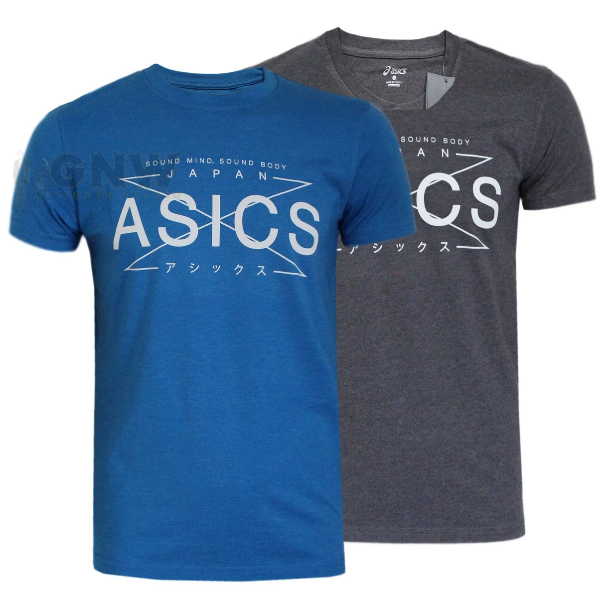 ASICS MEN JAPAN PRINT SOUND TEE T SHIRT BLUE GREY NEW eBay