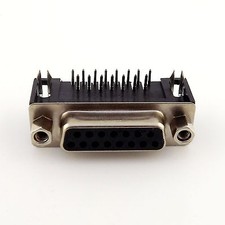 10x 15 Pin 2 Rows D-SUB DB15 VGA Female Right Angle PCB Solder Adapter Connector