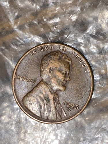 1945D  Lincoln Wheat Penny L On Rim Rare Coin  - Picture 1 of 2