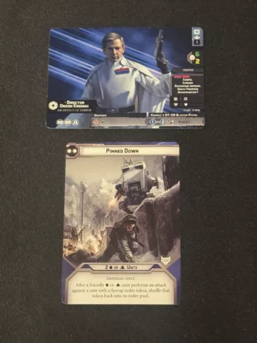 Star Wars Legion Promo Director Orson Krennic Unit And Pinned Down Command Card