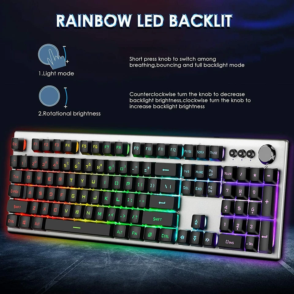 Beastron Wired Backlit Gaming Keyboard + Mouse & Mouse pad Combo Multimedia knob - Image 3 of 4