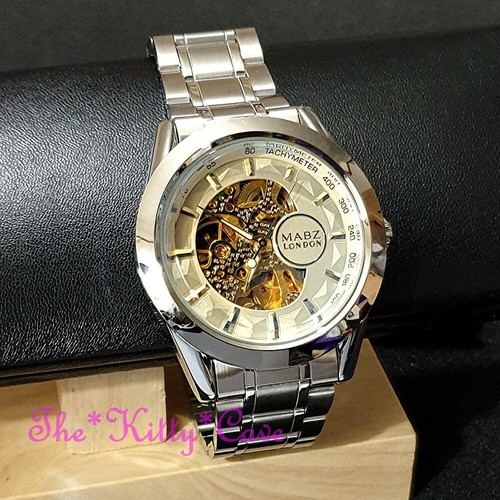 Automático Mecánico Esqueleto Steampunk Alto Biselado Teñido Vidrio Lujoso Reloj - Imagen 4 de 11