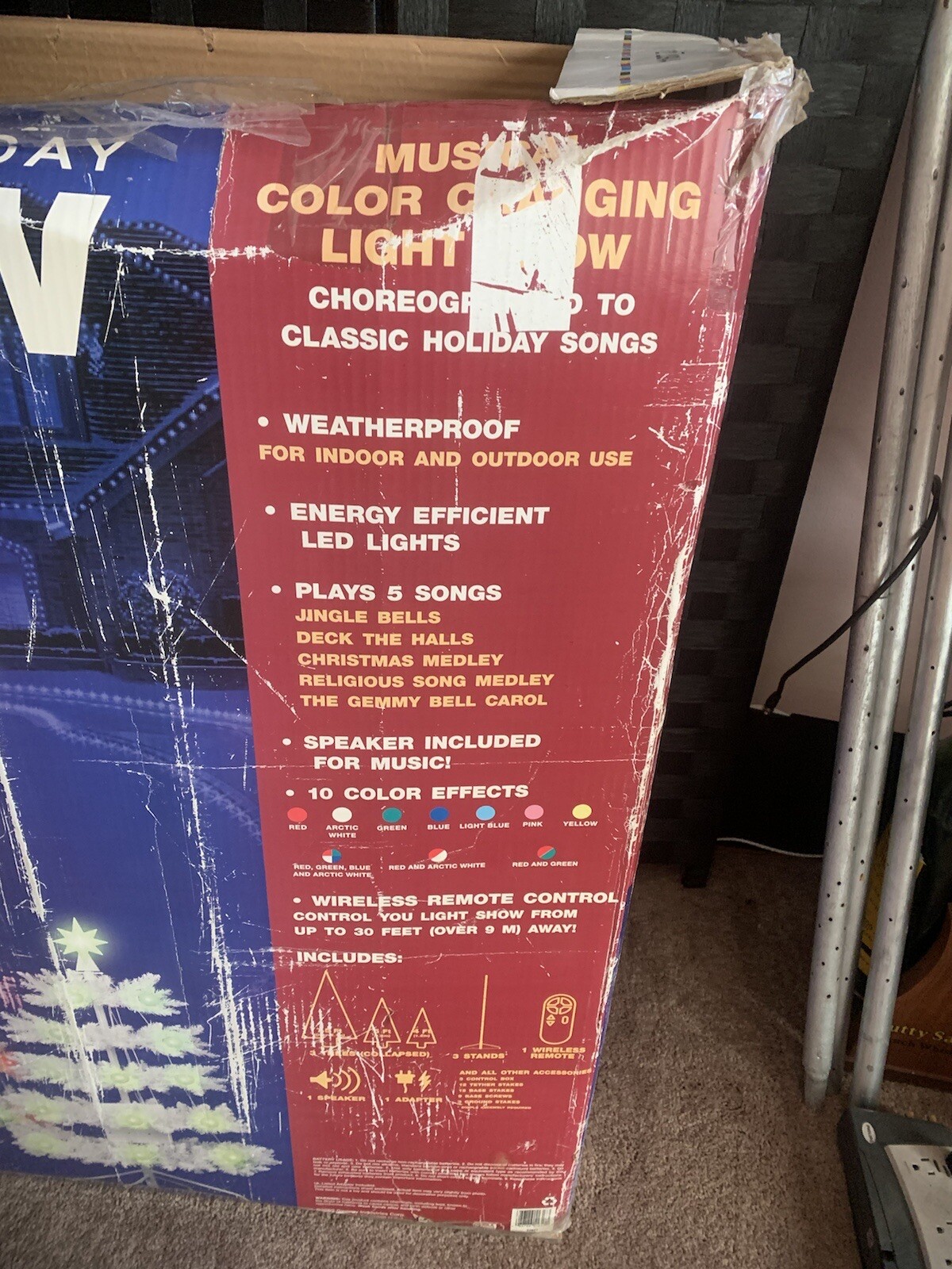 RARE Gemmy The Incredible Holiday Light Show Christmas Tree Trio