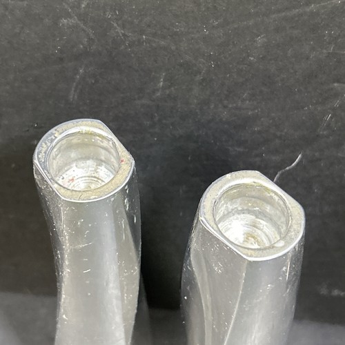 Vintage NAMBE Chrome Pair 7" Candlesticks Twist by Fred Bould #6237 - Picture 5 of 8