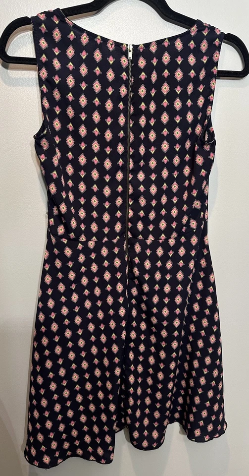 DELiA*s Y2K Tank Dress Navy/Pink Sleeveless 90s Retro Skater Size Small Back Zip - Image 2 of 4