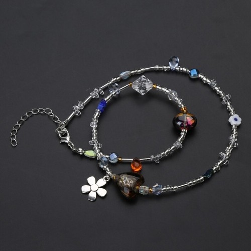 Crystal Beaded Choker Necklace Adjustable Chain Birthday Gifts Dainty Acrylic - Picture 3 of 8