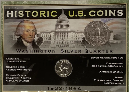 1963 Silver PROOF Washington Quarter! Amazing Look With Amazing Coin Holder!!!