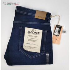 Jeans Homme BLOOKER Villafrati Bleu Foncé Classique Slim Fit Droite Top Casual