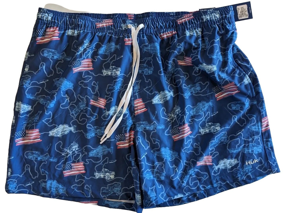 Huk Men's Swim Shorts Flags Trucks Beer Swim Shorts XXL NEW | eBay
